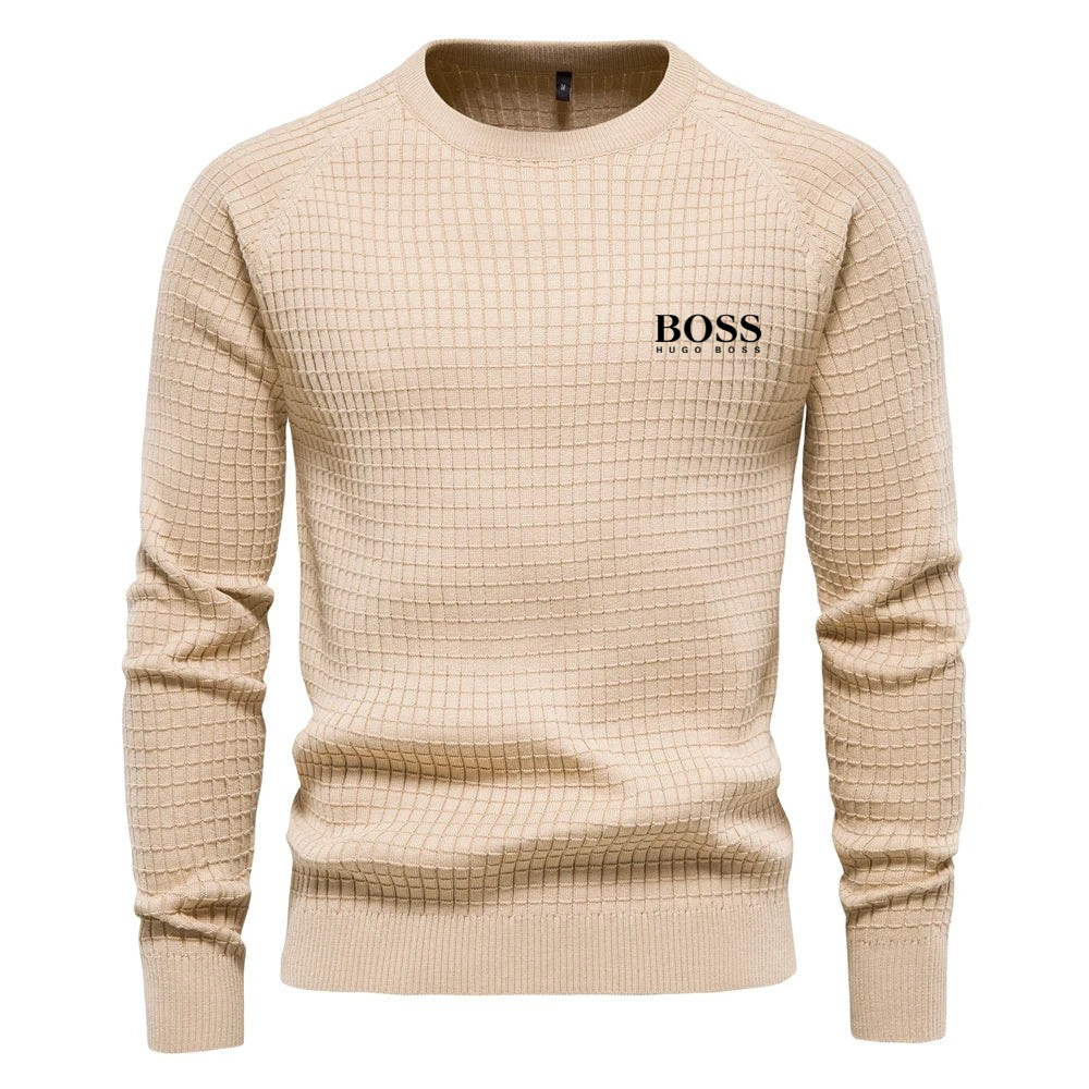 Kursava™ | Men's Sweater With Grid Pattern