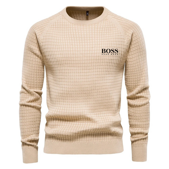 Kursava™ | Men's Sweater With Grid Pattern